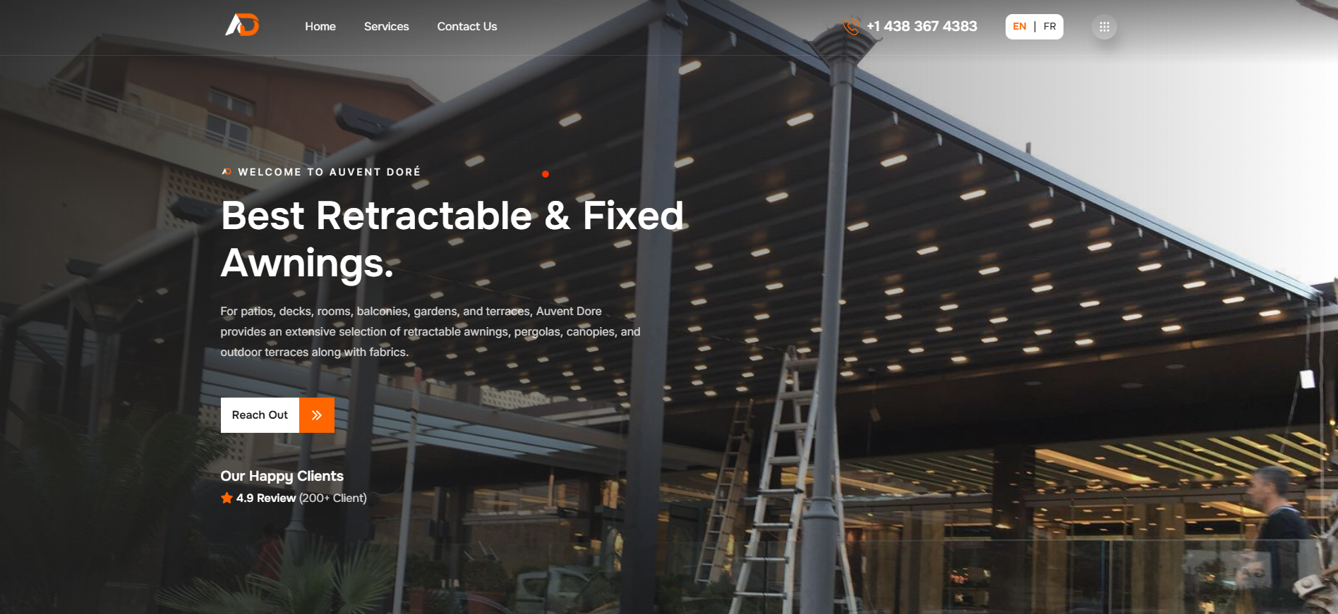 Auvent Dore Landing Page