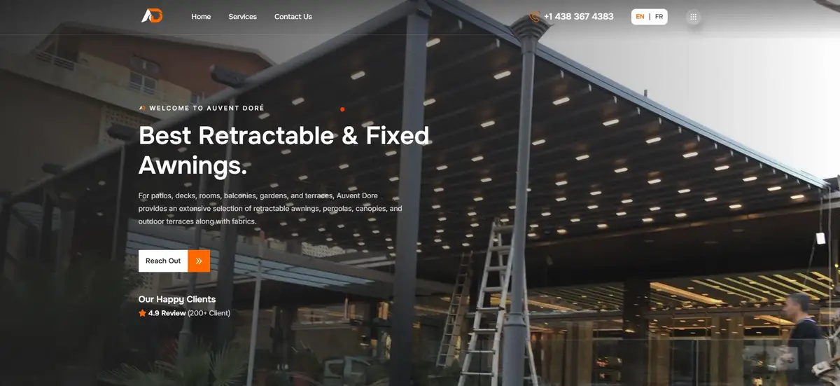 Auvent Dore Landing Page