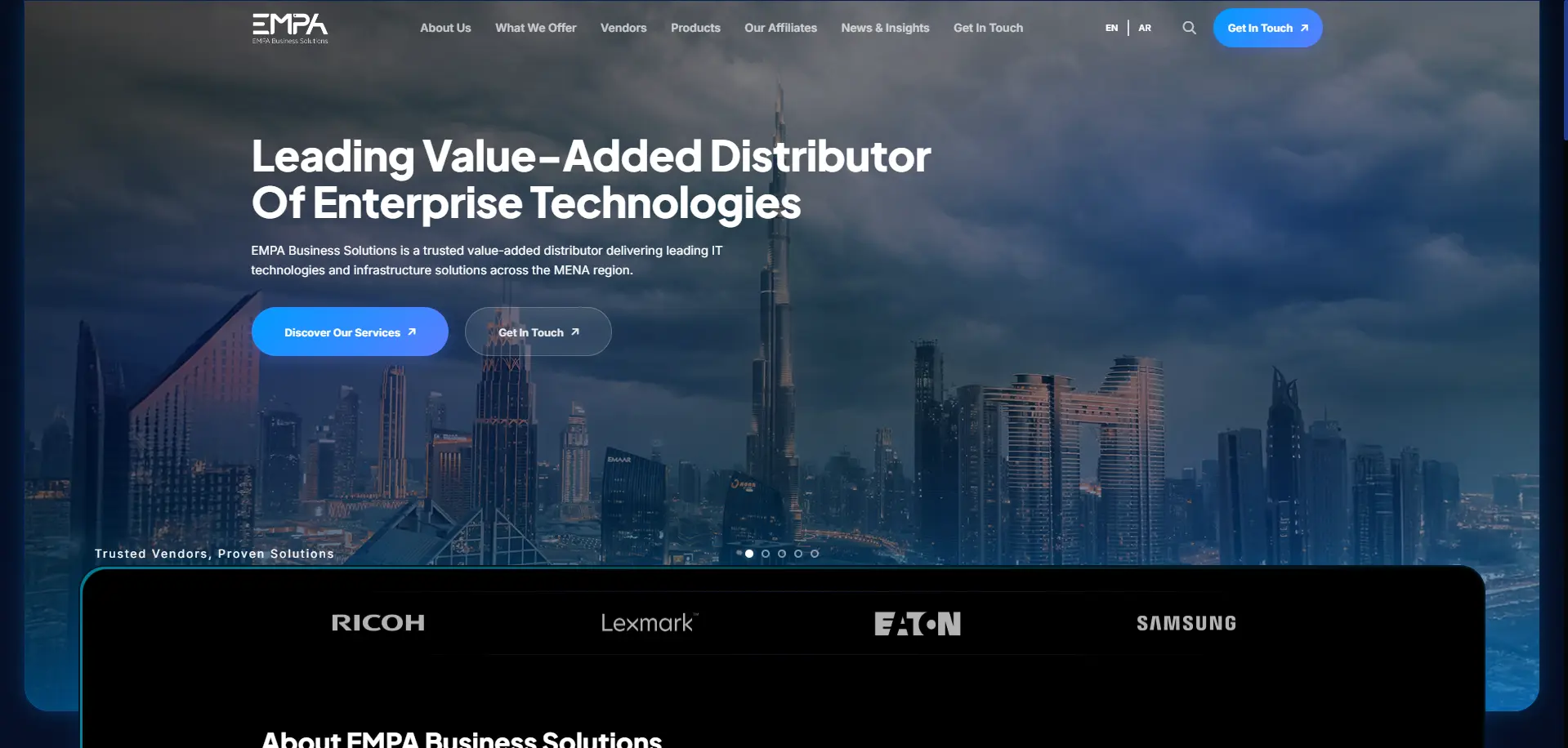 EMPA Business Solutions website