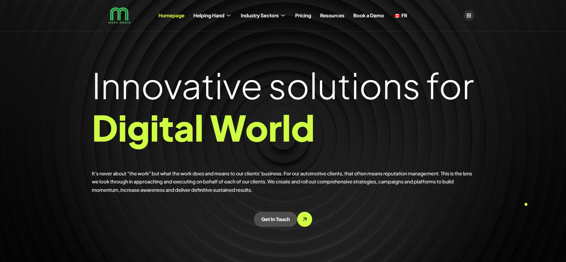 Maxx Media Landing Page