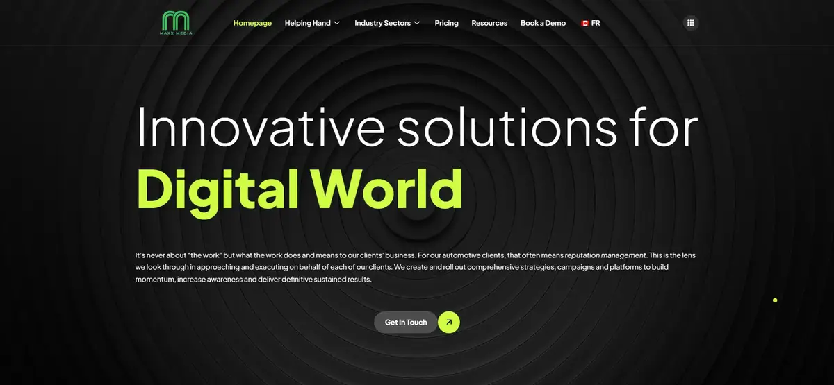 Maxx Media Landing Page