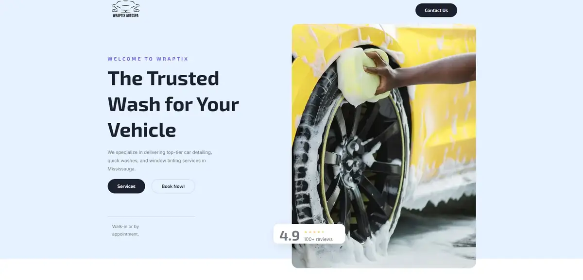 Wraptix Autospa Landing Page
